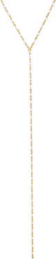 BY ADINA EDEN White Enamel Beaded Chain Lariat Necklace