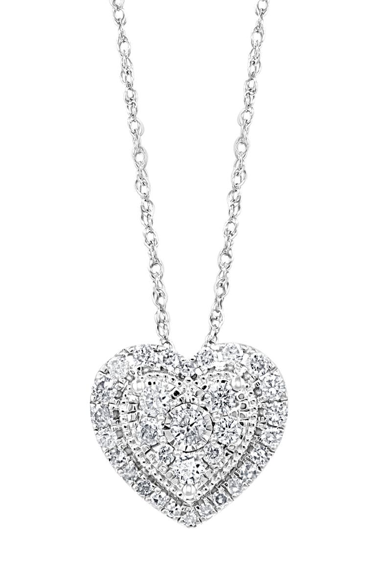 Sterling Silver Forever Love Diamond Heart Pendant, Main, color, Metallic Silver