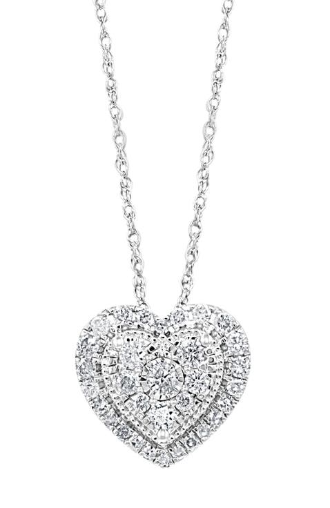 Sterling Silver Forever Love Diamond Heart Pendant