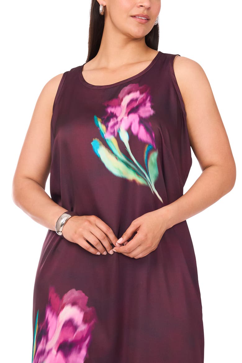 Floral Print Sleeveless Maxi Dress, Alternate, color, GRAPE WINE