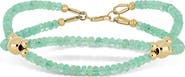 Bony Levy 14K Gold Iris Emerald Beaded Line Bracelet