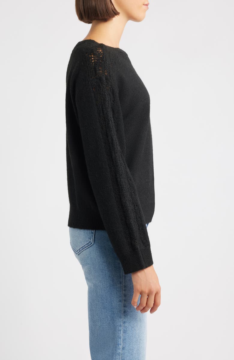 Wit & Wisdom Boat Neck Sweater, Alternate, color, Heather Black