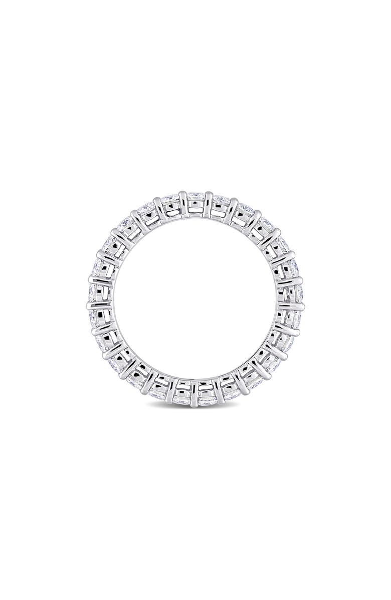 DELMAR 10K White Gold Created Moissanite Infinity Band Ring, Alternate, color,