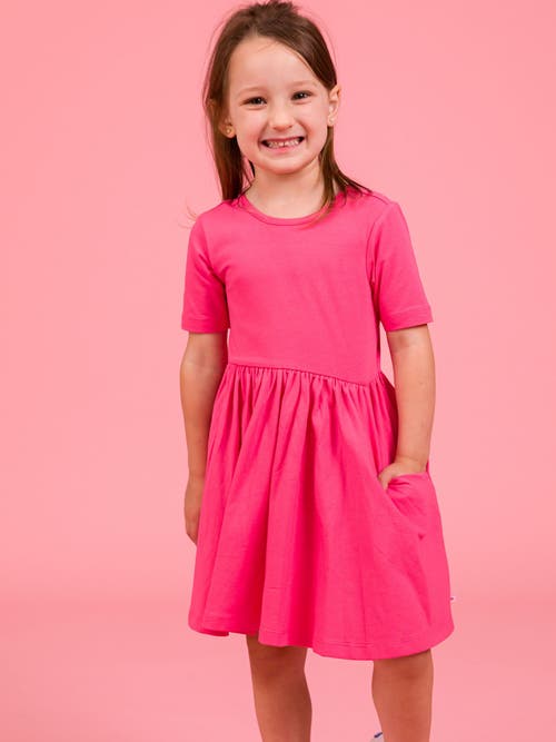 Rufflebutts Knit Short Sleeve Twirl Dress In Pink