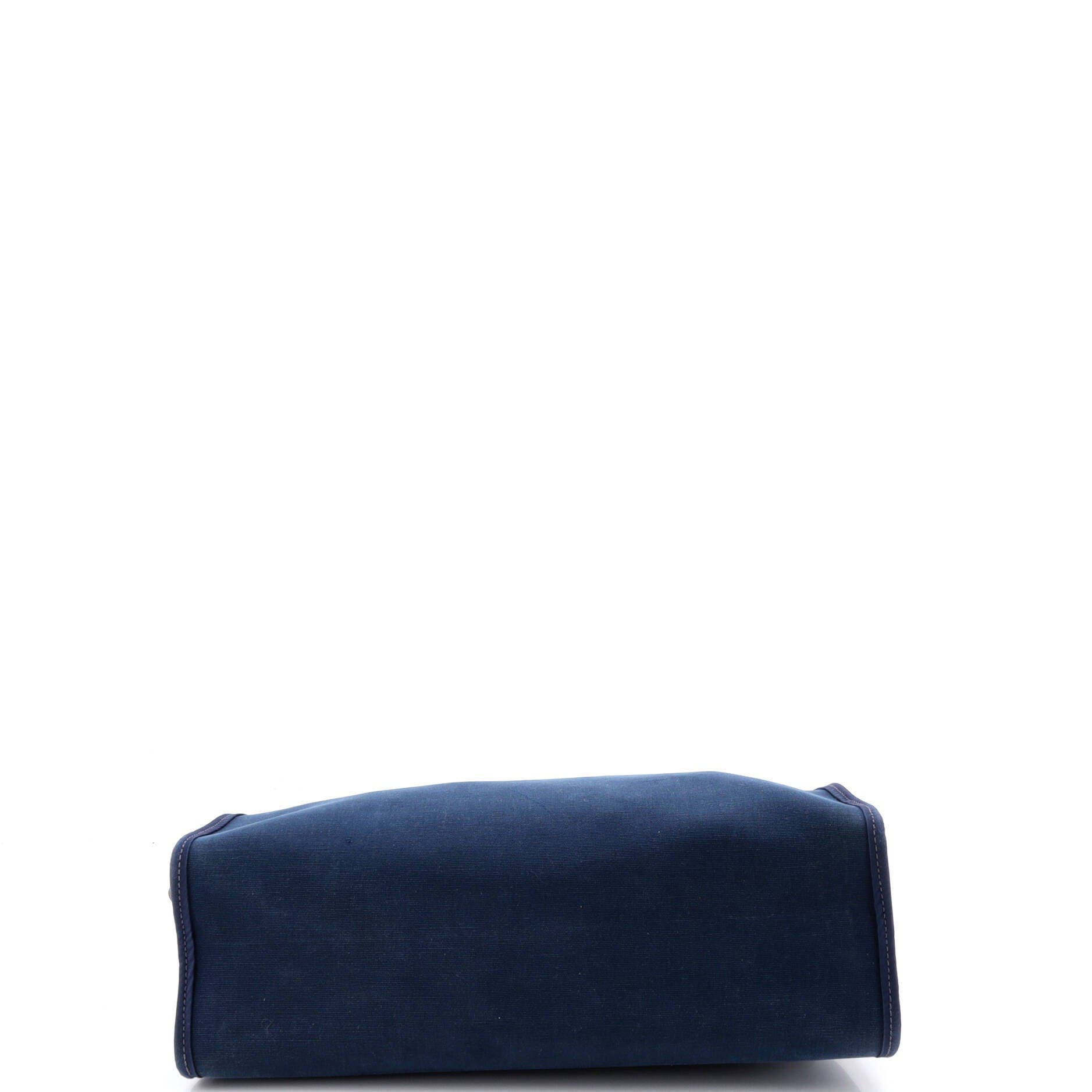 Pre-Owned Hermes Herbag Zip Leather and Toile 31, Alternate, color, Bleu De Prusse