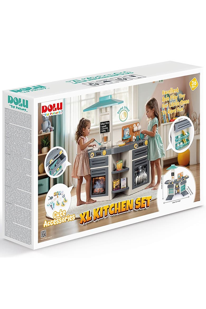 XL Kitchen Set 37 Pieces Toy Cooking Center, Kid 3+, Alternate, color, Multicolored
