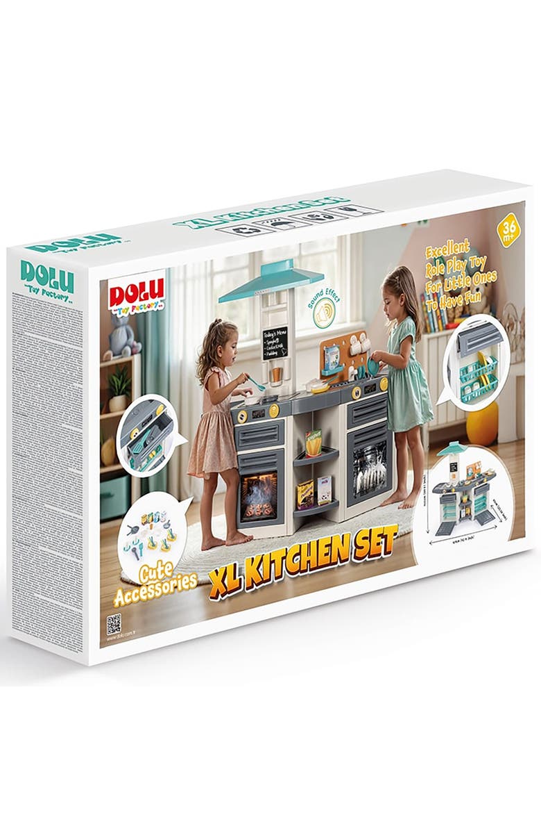Dolu XL Kitchen Set 37 Pieces Toy Cooking Center, Kid 3+, Alternate, color, Multicolored