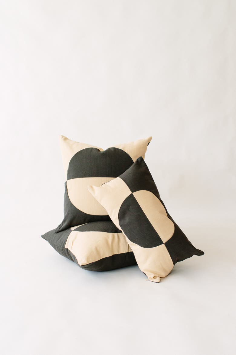 Blue Moon Pillow, Alternate, color, Black + White