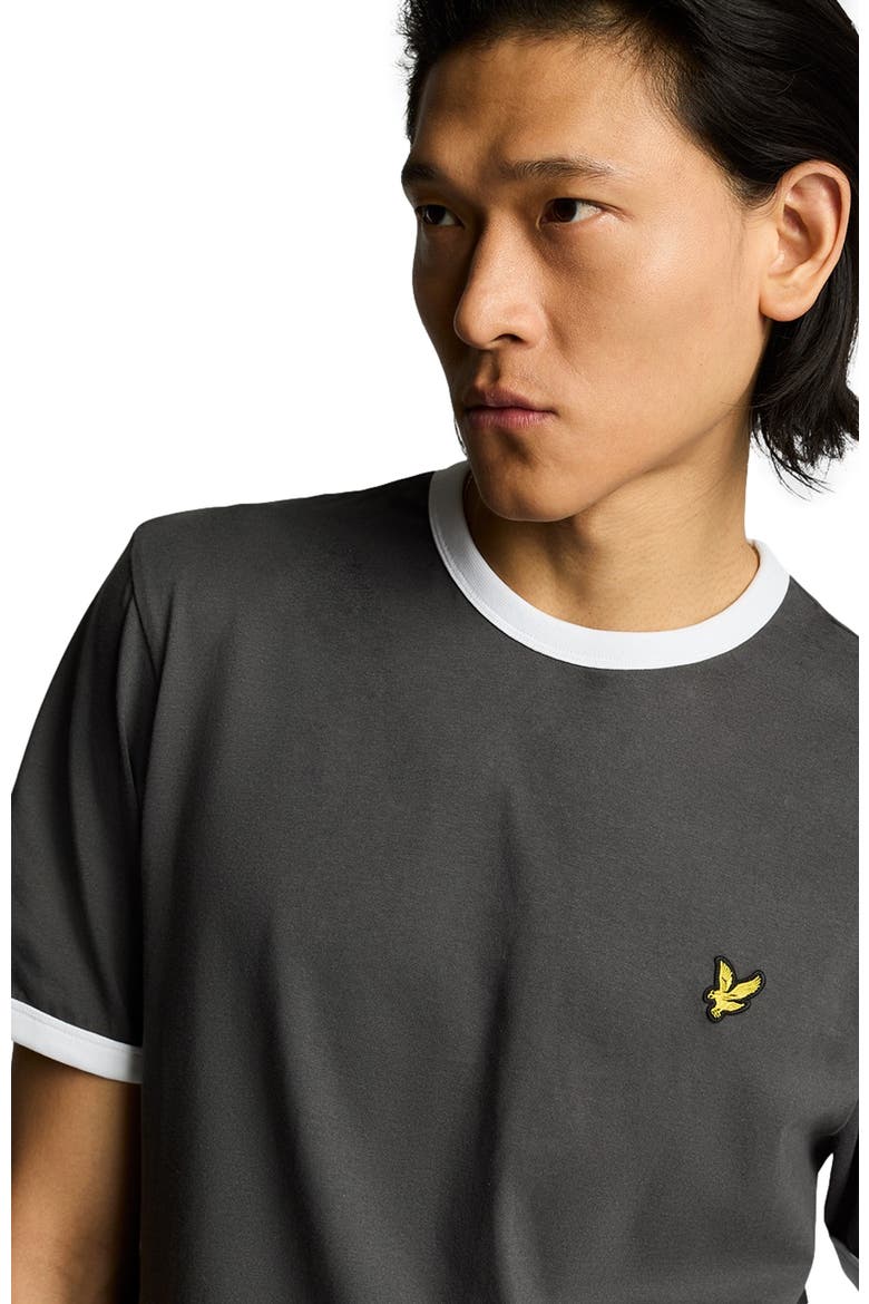 Ringer T-shirt, Alternate, color, Gunmetal/ White
