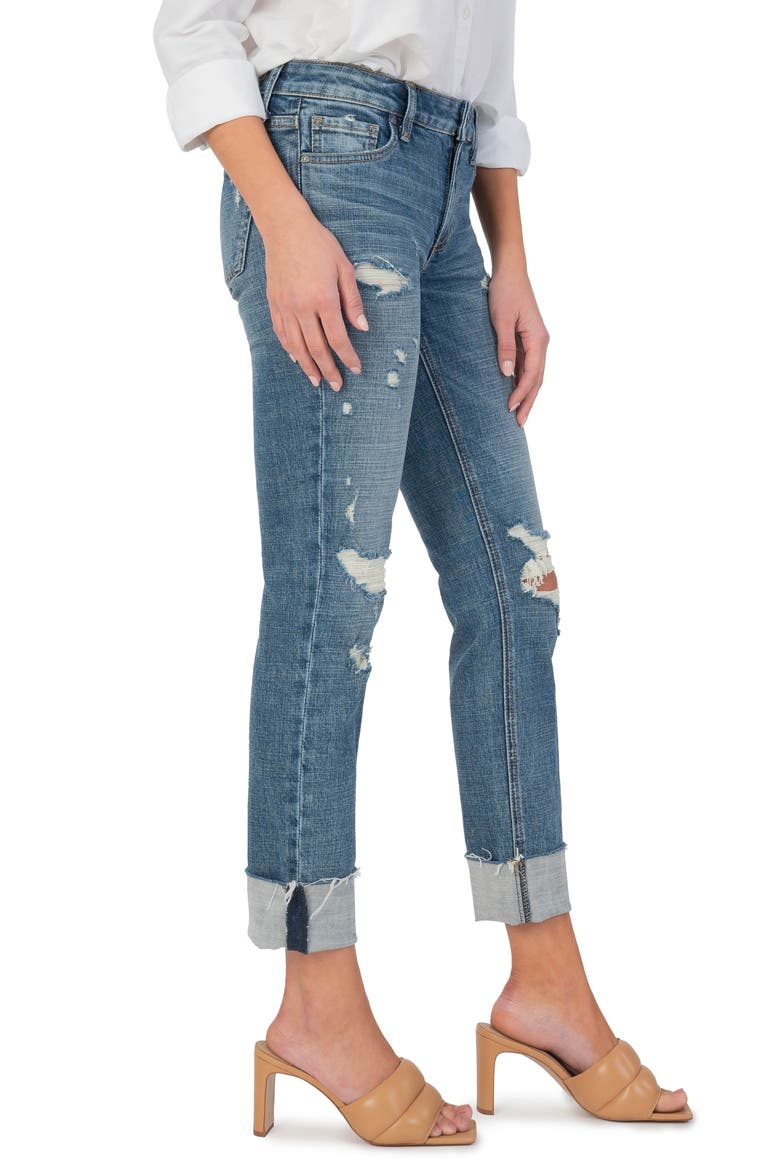 Catherine Ripped High Waist Boyfriend Jeans, Alternate, color, LUCIDITY