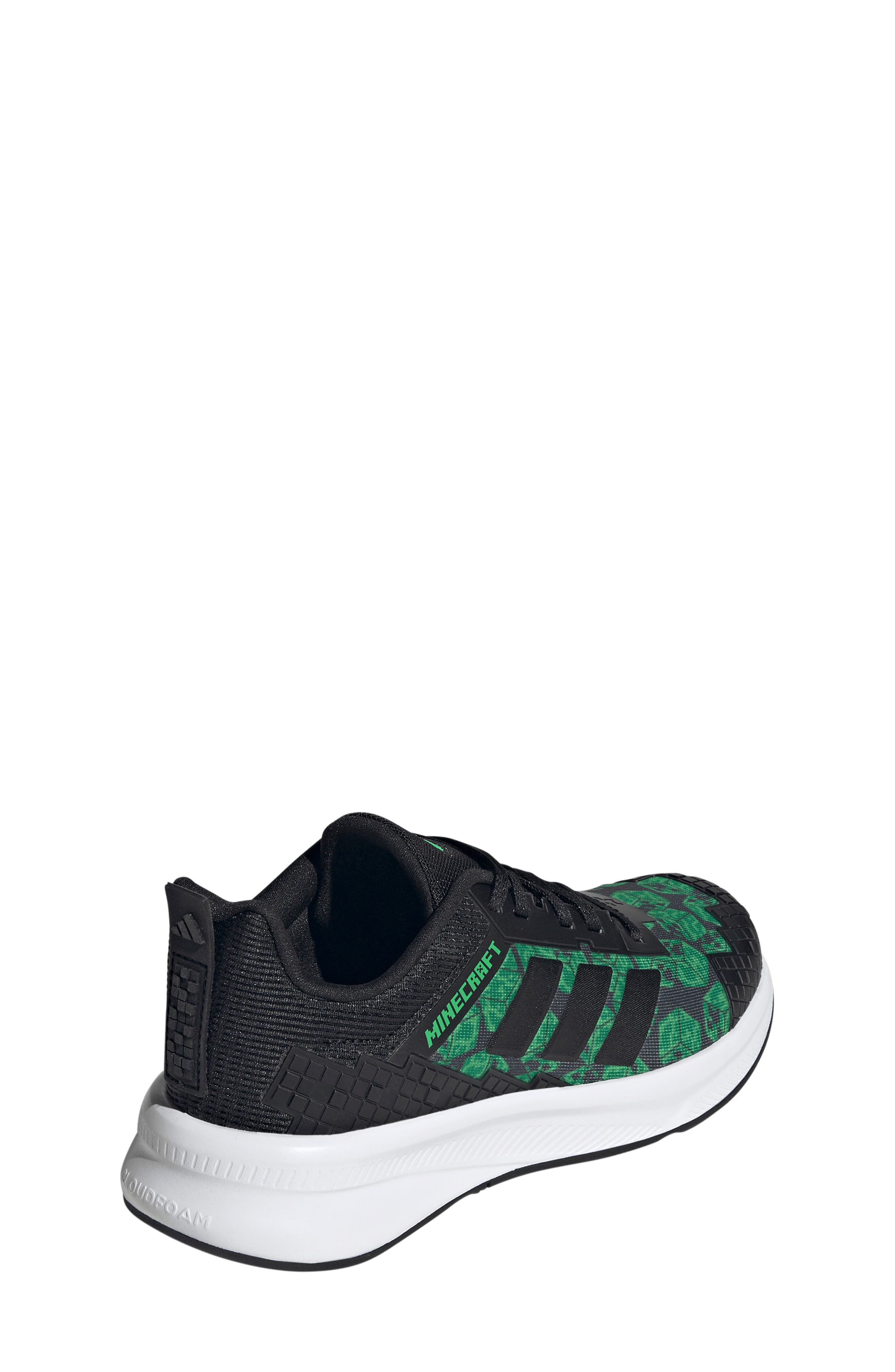adidas x Minecraft<sup>®</sup> Kids' Fortarun 4.0 Sneaker, Alternate, color, Core Black/ Footwear White