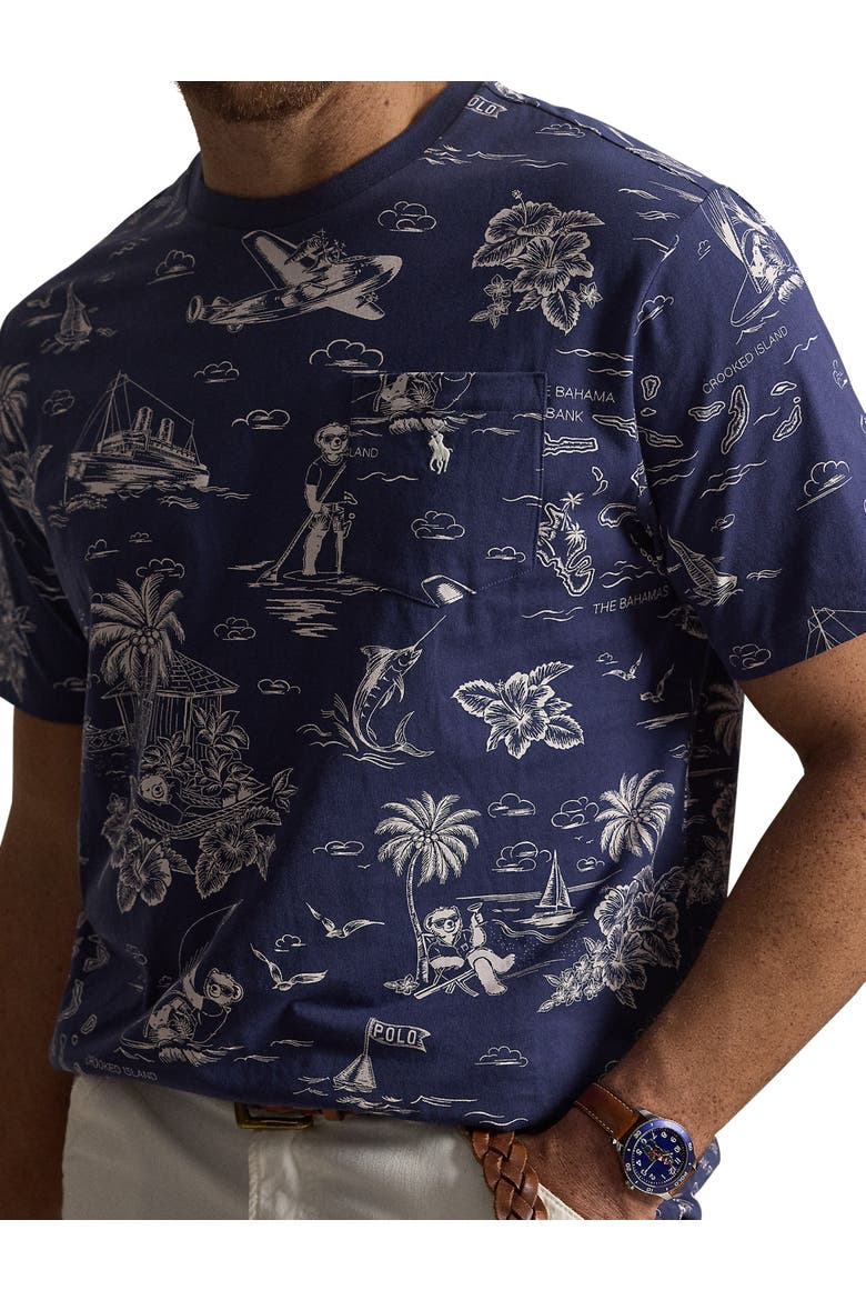 Big & Tall Printed Harbor Island Bear T-Shirt, Alternate, color, NEWPORT NAVY