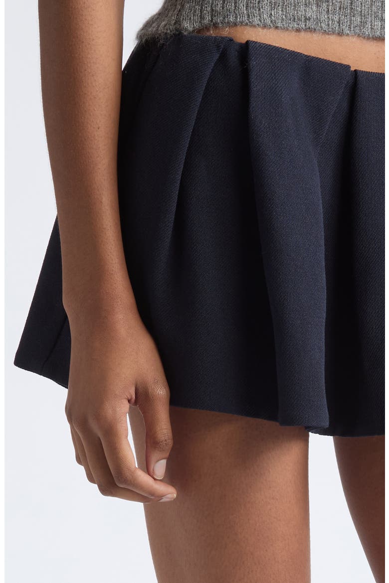 Pleated Wool Miniskirt, Alternate, color, NAVY BLUE