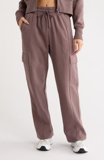 Z By Zella Feather Fleece Utility Pants In Gray