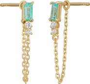 Bony Levy 14K Gold Topaz & Diamond Front/Back Earrings