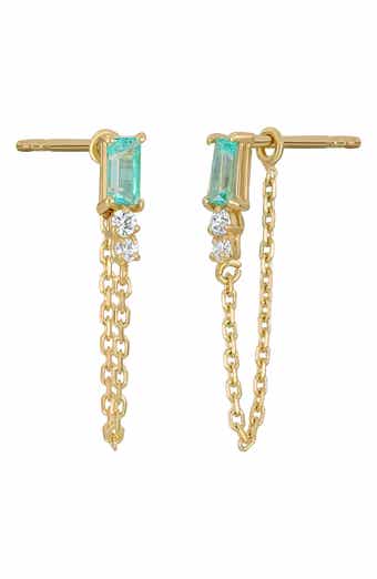 Bony Levy 14K Gold Topaz & Diamond Front/Back Earrings