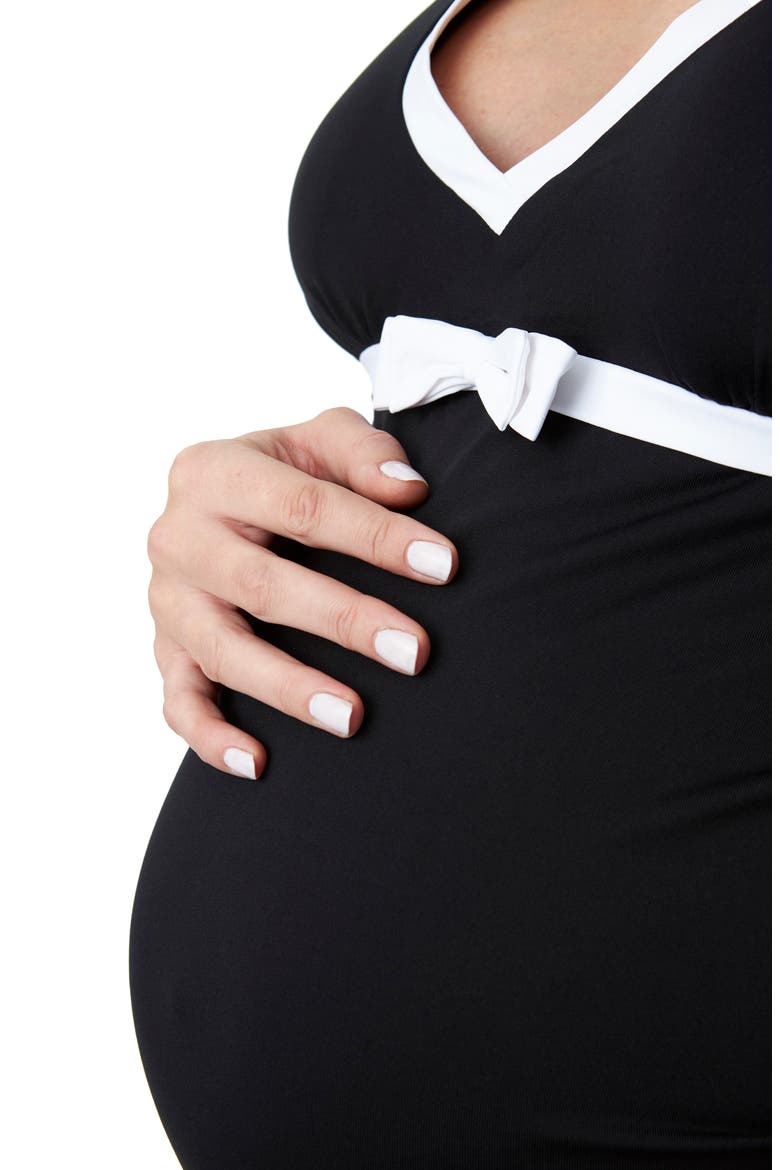 One-Piece Maternity Swimsuit, Alternate, color, BLACK