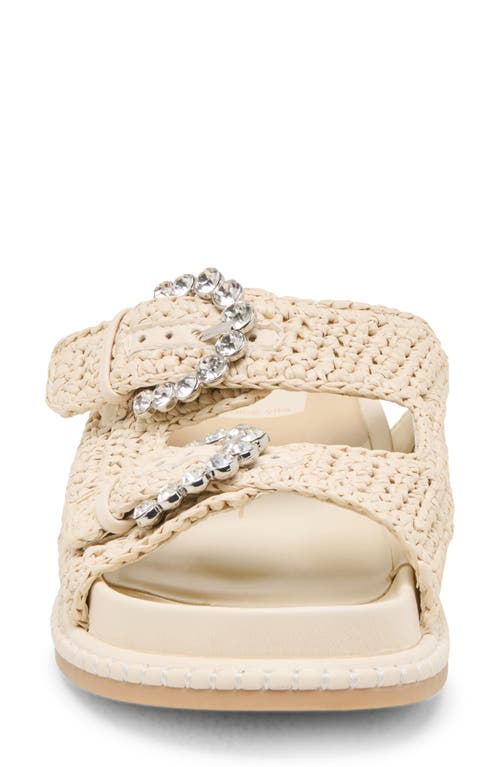 Dolce Vita Shauny Crystal Wedge Sandal In Oatmeal Knit