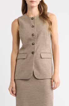 Houndstooth Five-Button Vest
