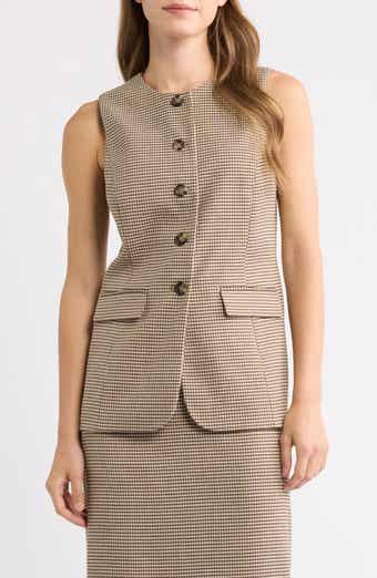 Houndstooth Five-Button Vest