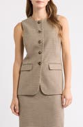 Anne Klein Houndstooth Five-Button Vest