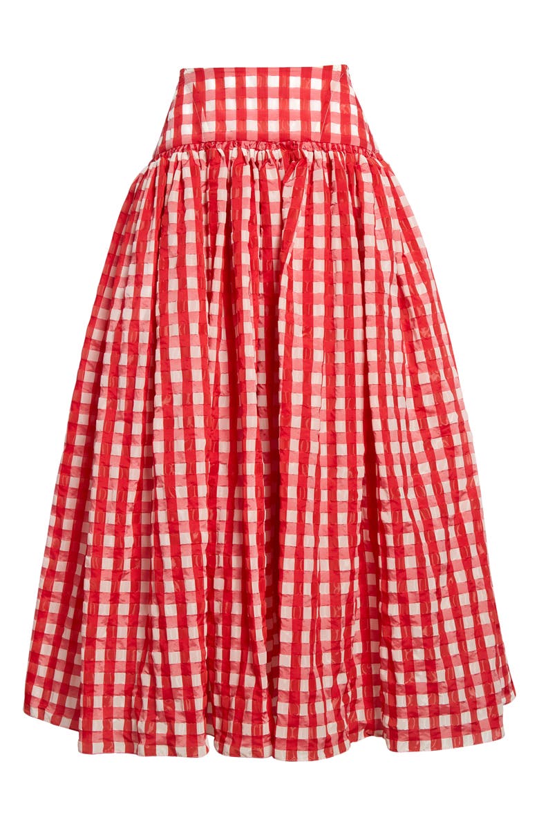 Alaïa VIchy Gingham Skirt, Alternate, color,