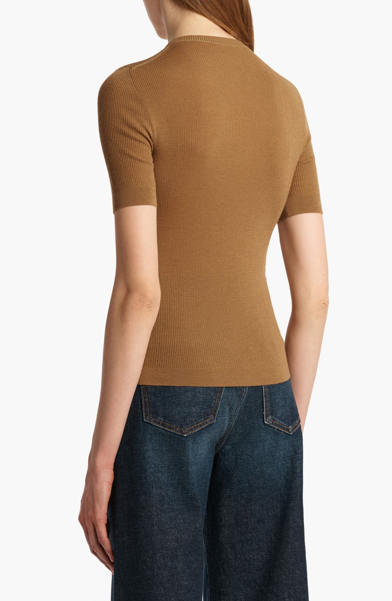 Khaite Celina Merino Wool Blend Rib Sweater, Alternate, color, Maple