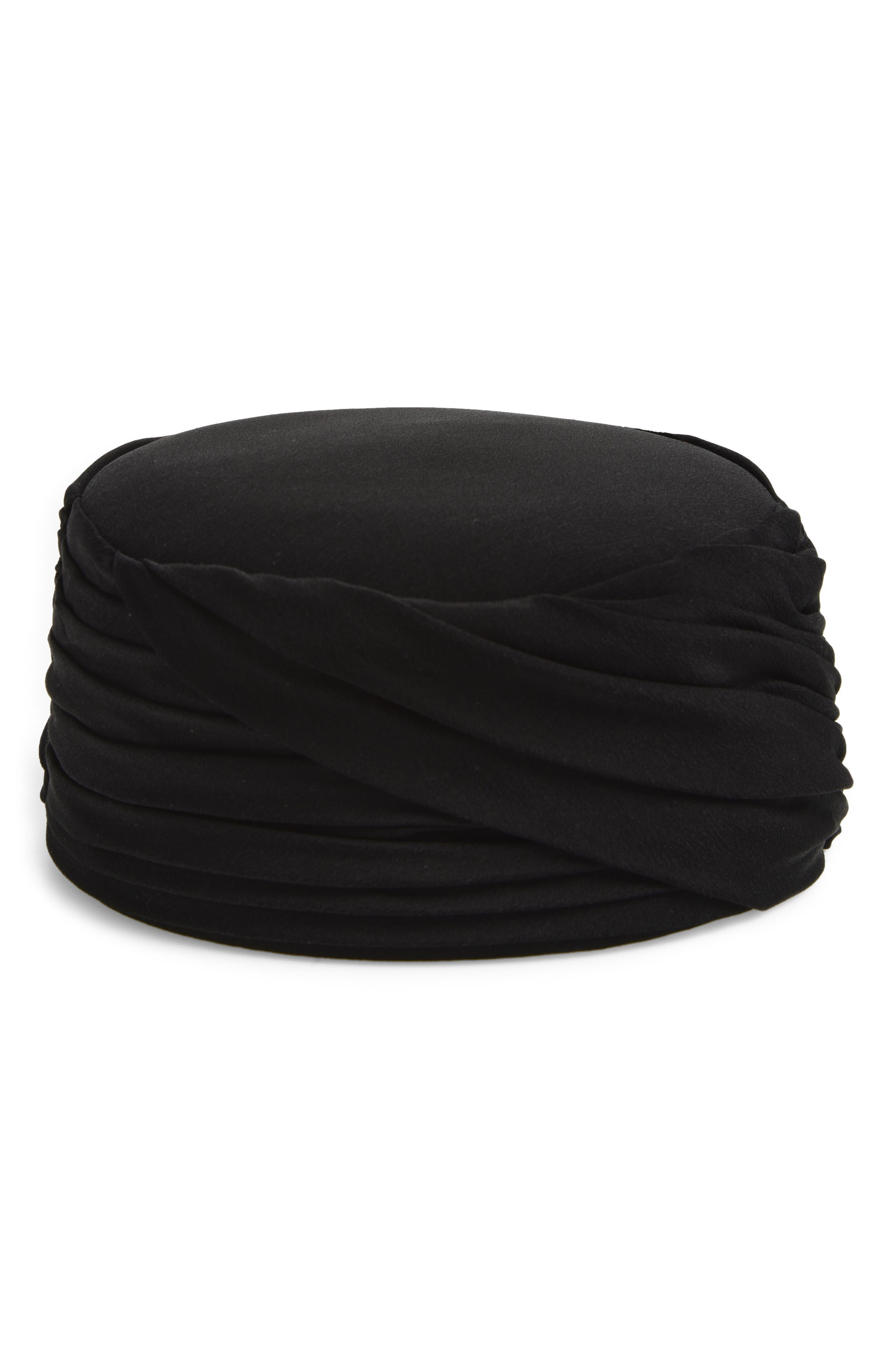 Chloé Wool & Silk Crepe Hat In Black