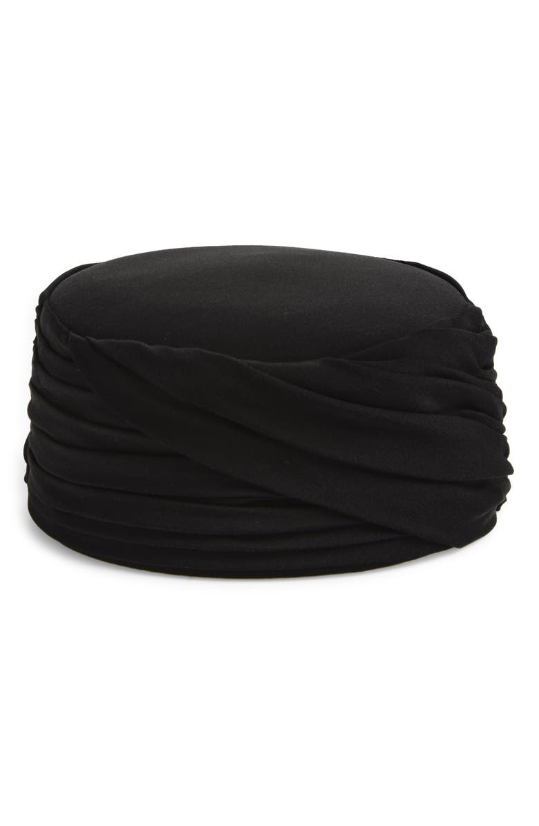 Chloé Wool & Silk Crepe Hat, Main, color, Black