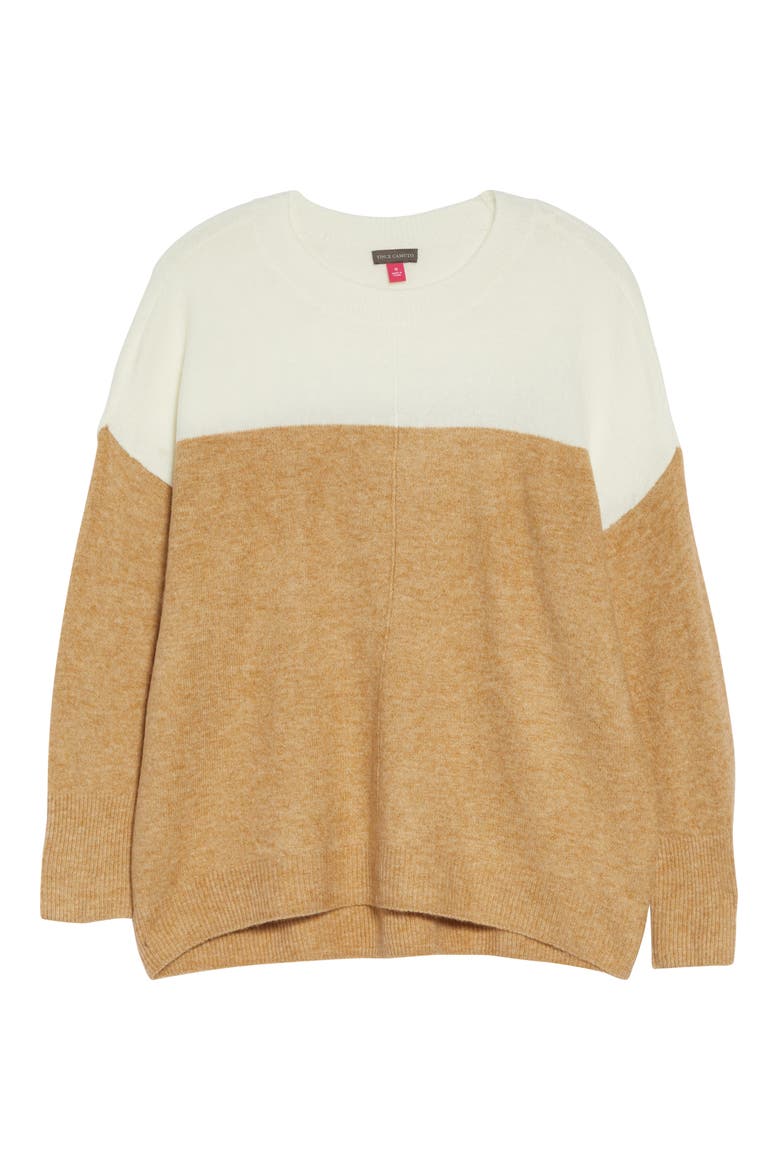 Colorblock Sweater, Alternate, color, ANTIQUE WHITE