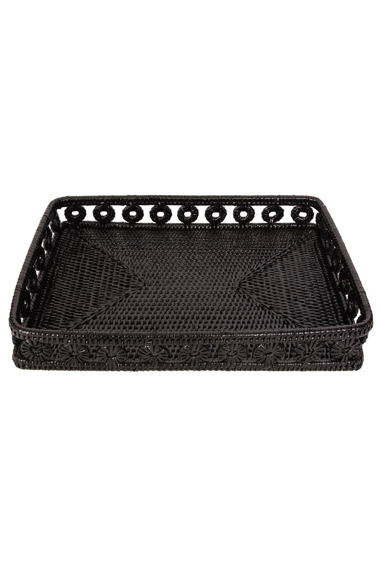 Artifacts Rattan Inna Design Rectangular Tray, Alternate, color, Tudor Black