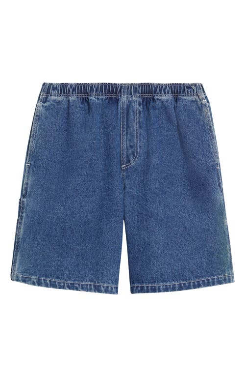 Obey Denim Carpenter Shorts In Stone Wash Indigo