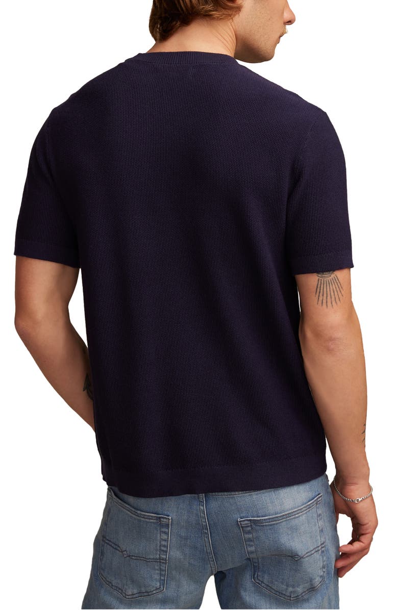 Lucky Brand Rib Short Sleeve Sweater, Alternate, color, Eclipse