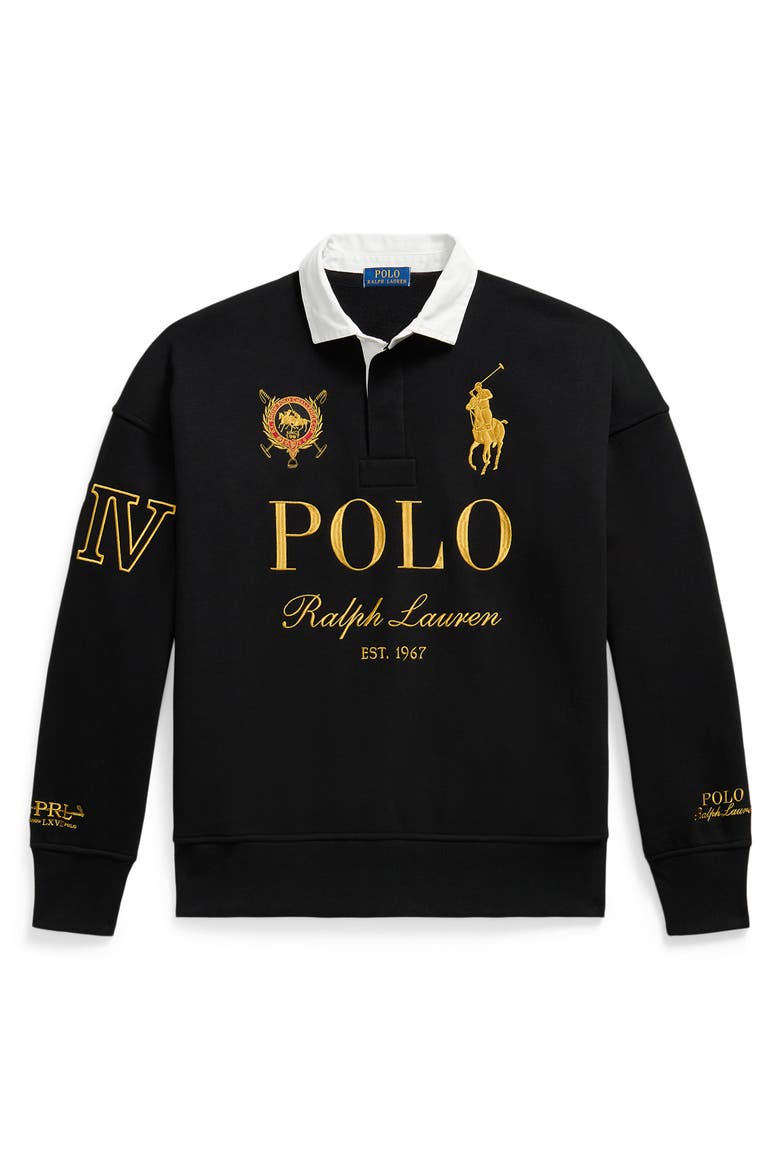 Graphic Cotton Blend Sweatshirt, Alternate, color, BLACK