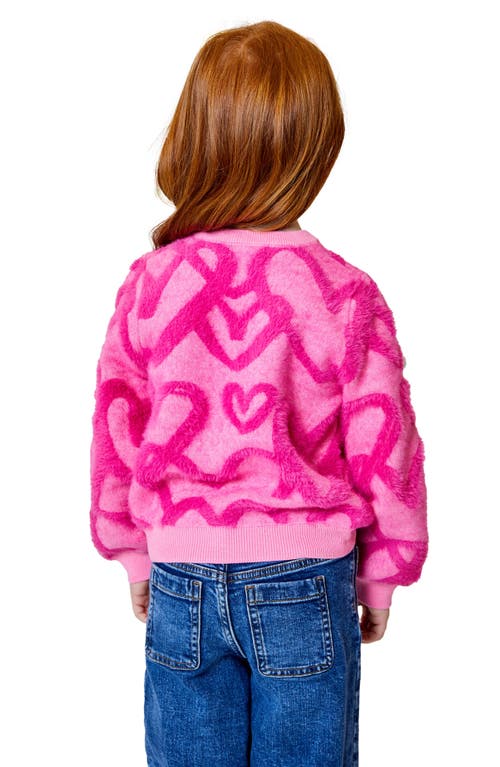 Design History Kids' Embroidered Heart Crewneck Sweater In Pink