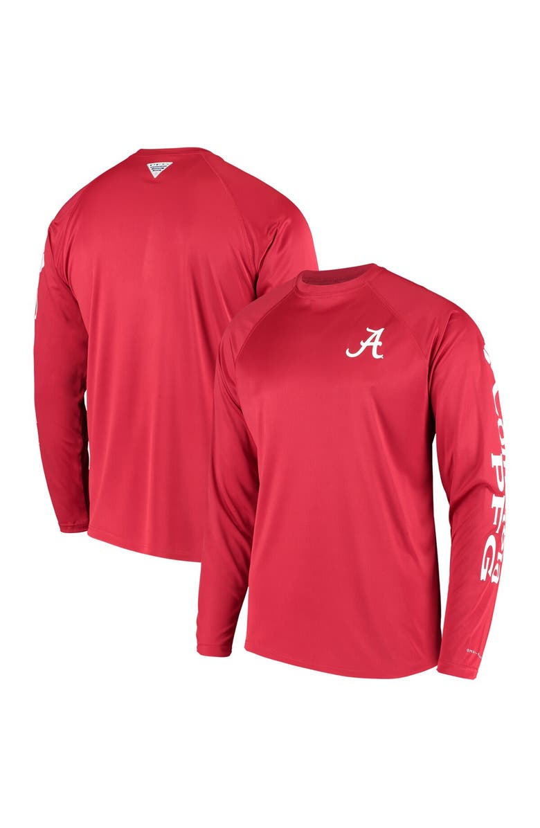 Columbia Men's Columbia Crimson Alabama Crimson Tide Terminal Tackle Omni-Shade Raglan Long Sleeve T-Shirt, Main, color, Crimson