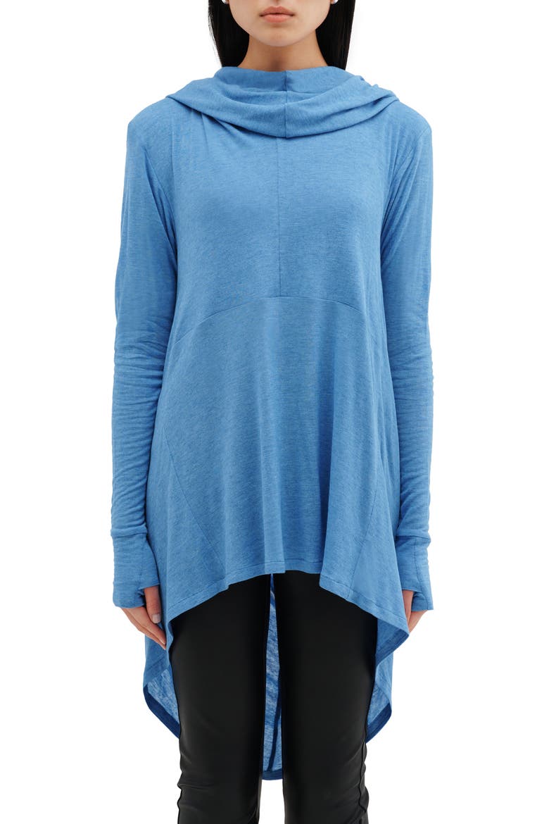 Berkeley Hooded Tunic Top, Main, color, AZURE BLUE