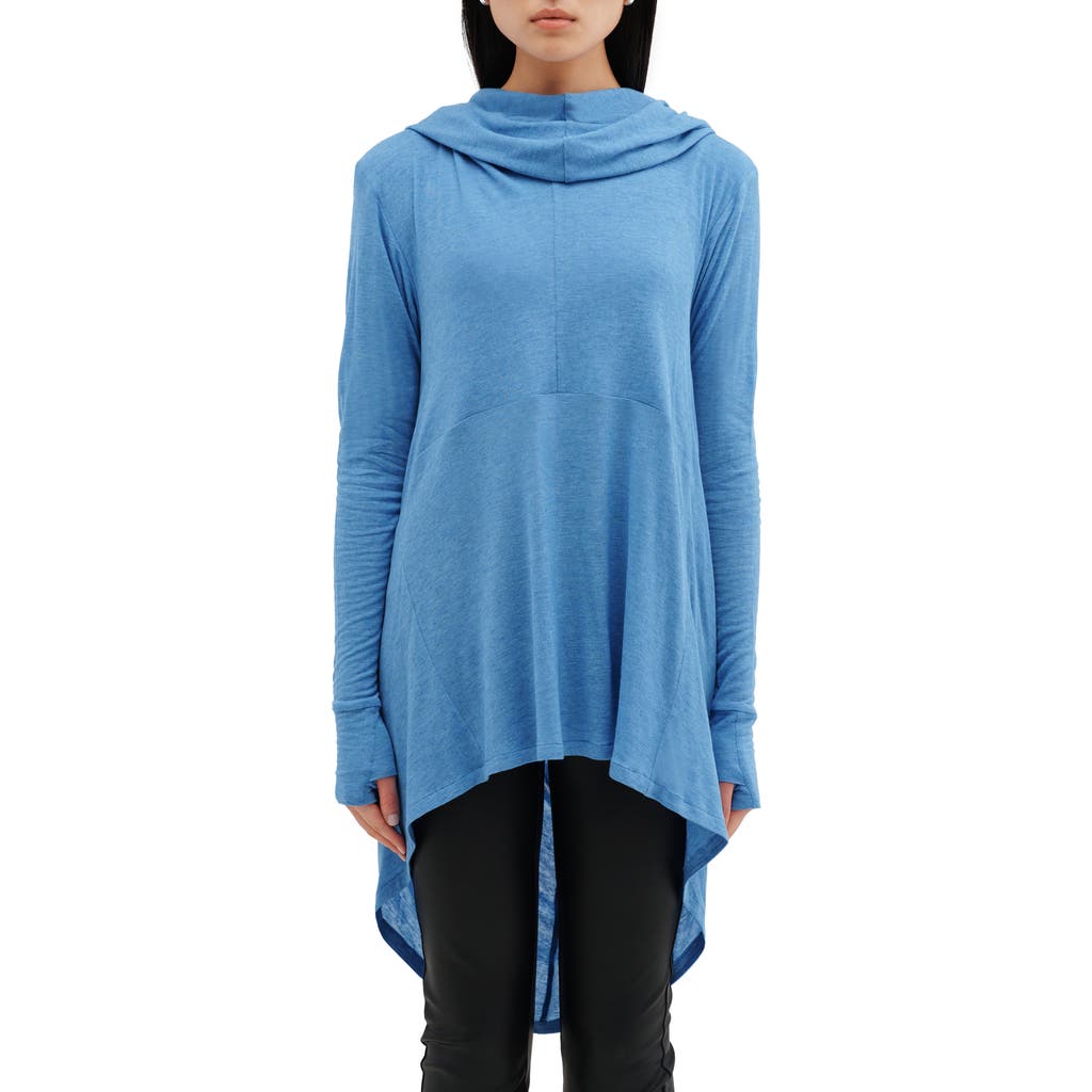 Two Lines by Marcella Berkeley Hooded Tunic Top in Azure Blue  product