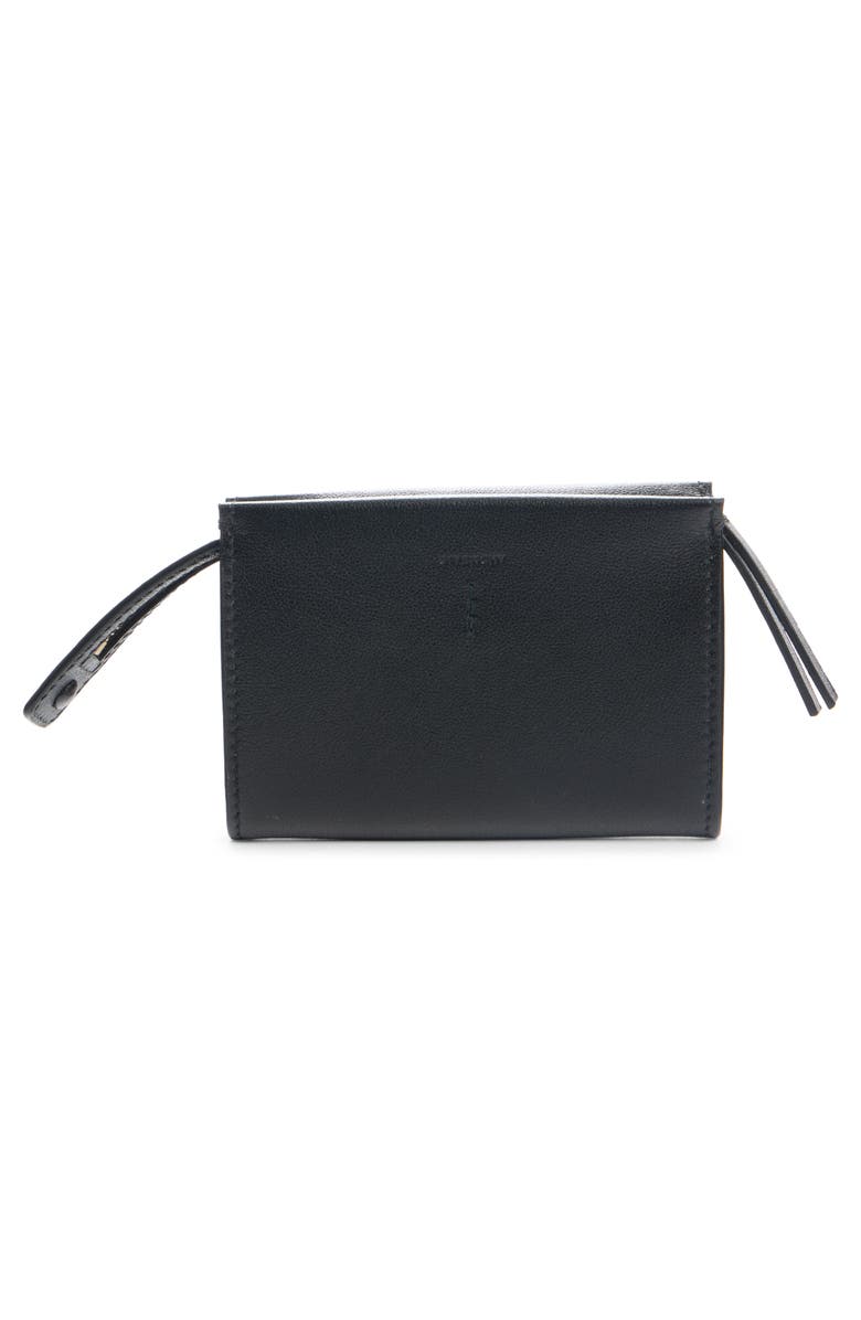 Givenchy Day Leather Zip Card Case, Alternate, color, Black