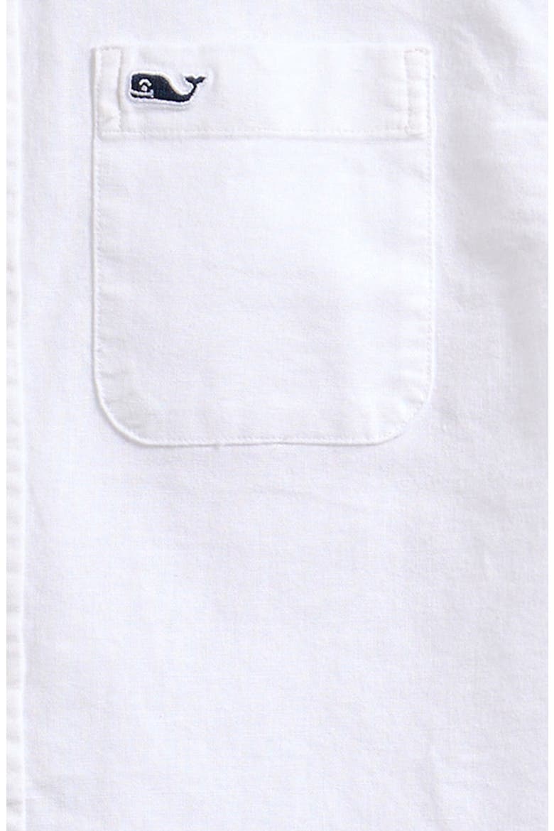 Kids' Short Sleeve Linen & Cotton Shirt, Alternate, color, WHITE CAP