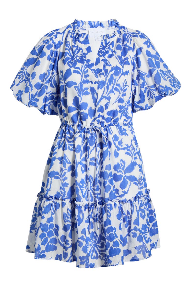 Elaris Floral Noella Shift Minidress, Alternate, color, WHITEBLUE