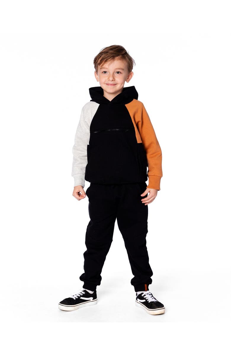 Deux par Deux Fleece Sweatpants with Pockets, Main, color, Black