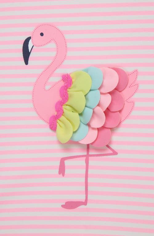 Shop Little Me Flamingo Long Sleeve Two-piece Rashguard Swimsuit In Pink