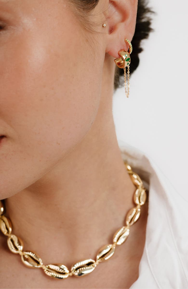 Ettika Double Piercing Chain Drop Earrings, Alternate, color,