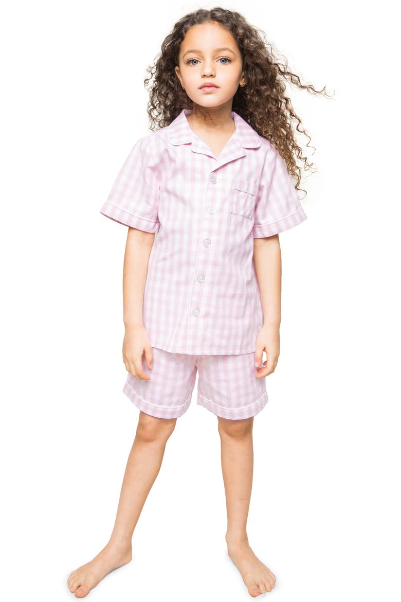 Gingham Short Set, Main, color, PINK MULTI