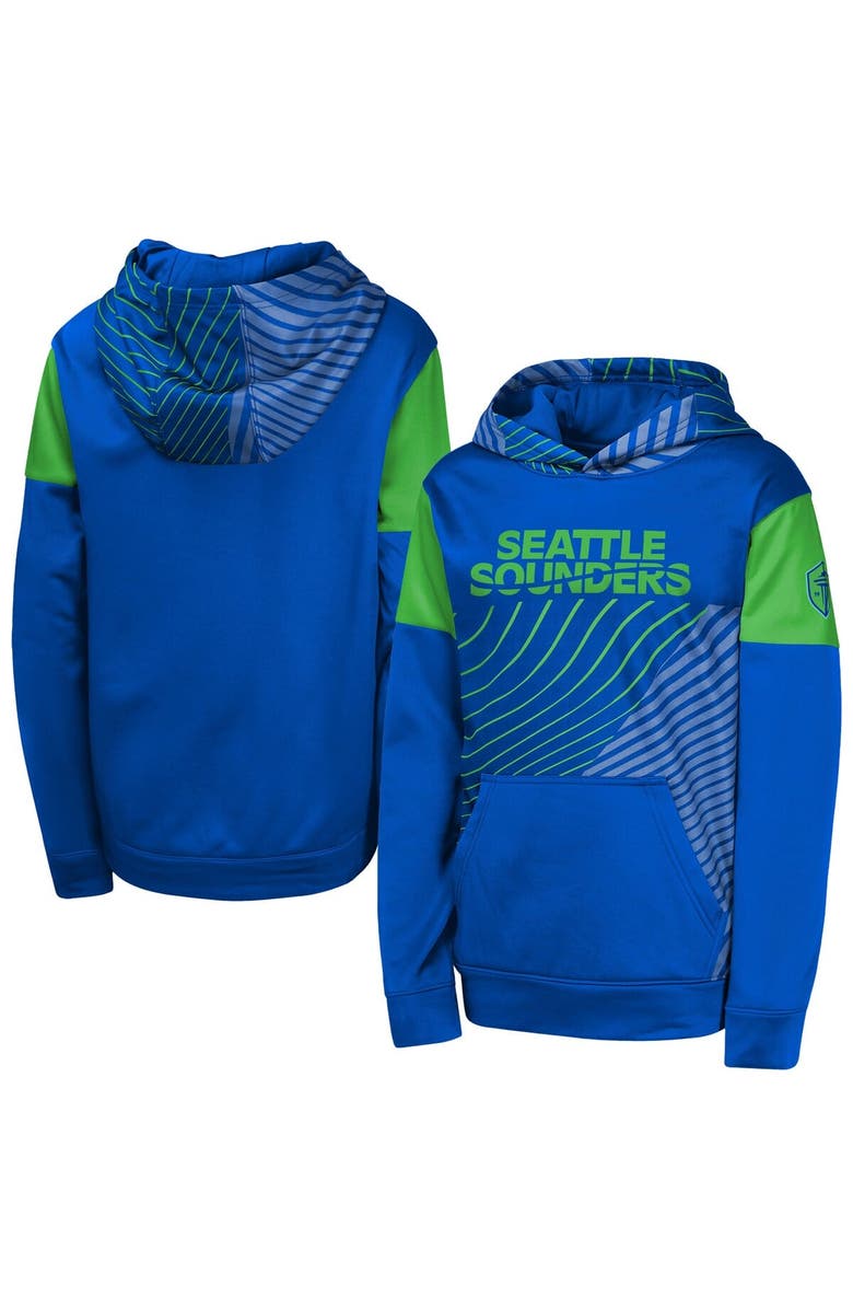 Outerstuff Youth Blue Seattle Sounders FC Unbeatable Pullover Hoodie, Main, color,