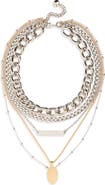 Rabanne Mixed Finish Layered Necklace