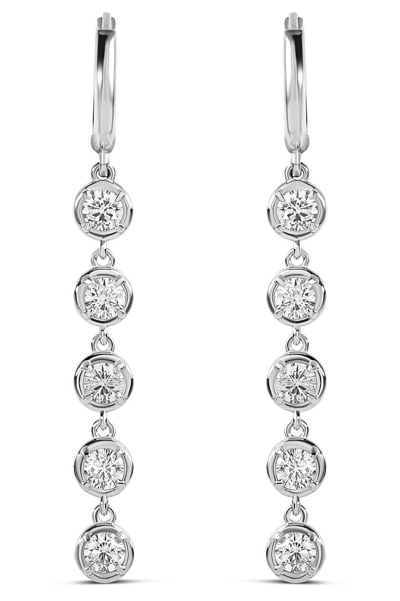 Victorian Style Round Drop Earrings, Main, color, SILVER/ CLEAR