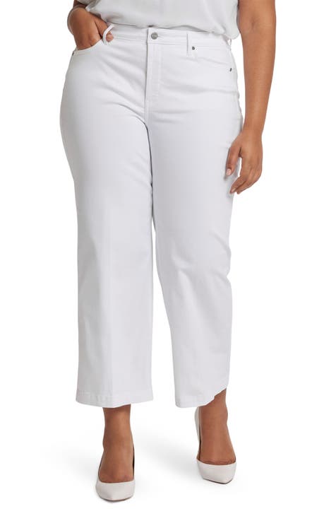 Teresa Ankle Wide Leg Jeans (Optic White) (Plus)