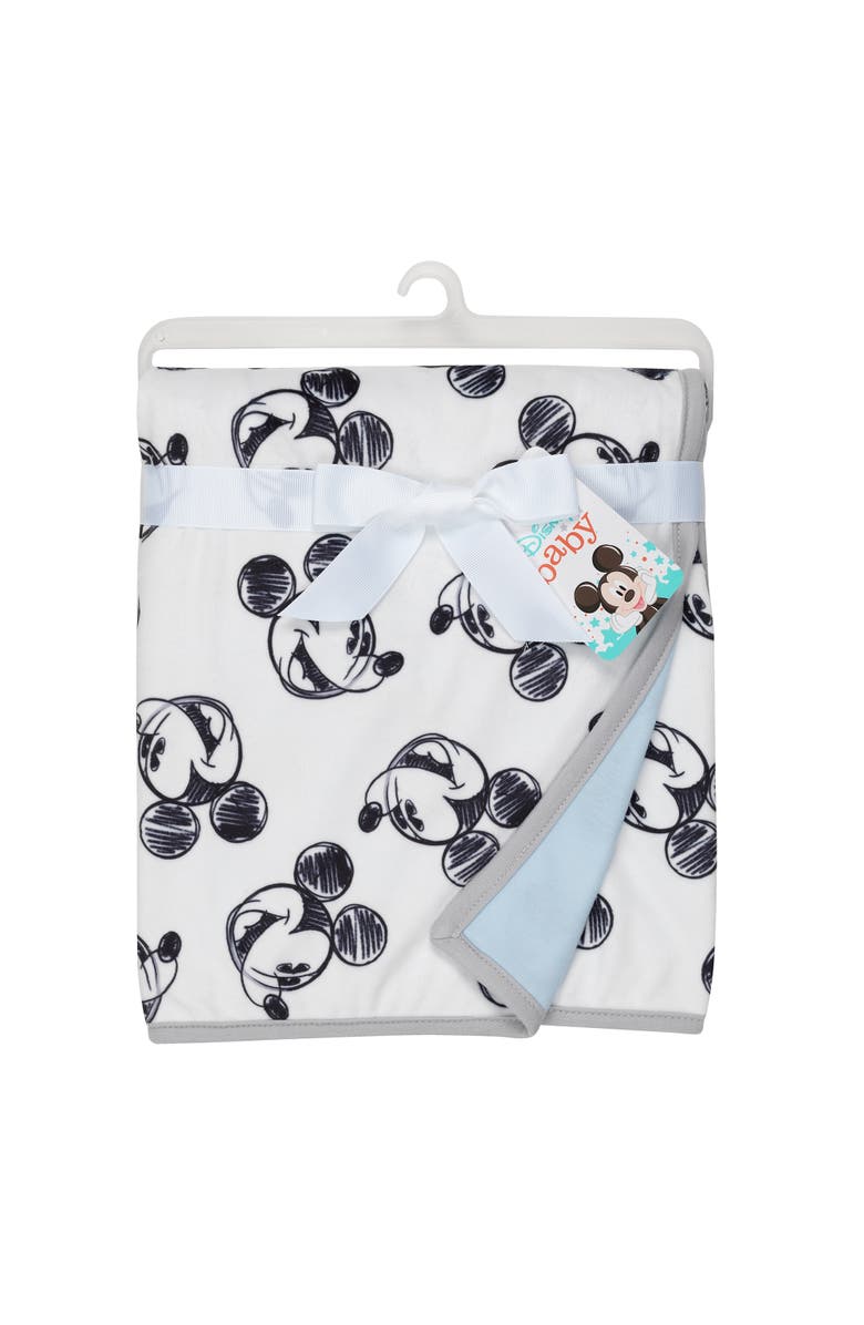 Lambs & Ivy Disney Baby MICKEY MOUSE Baby Blanket - Minky/Jersey, Alternate, color, White